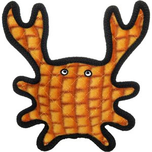 Tuffy's Ocean Creature Crab Dog Toy, Orange, Medium