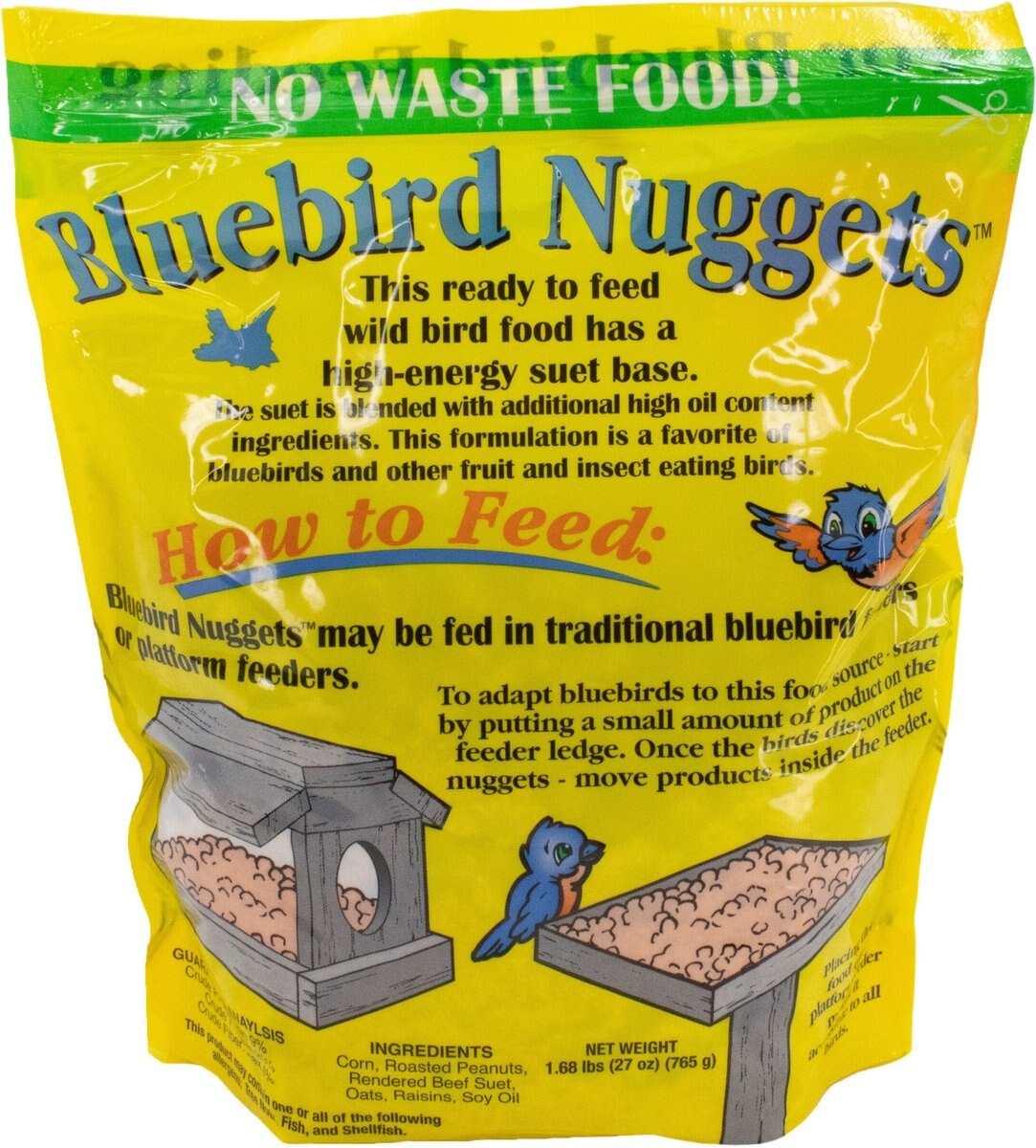 C&S No Melt & No Waste Bluebird Nuggets Bird Food, 27oz bag