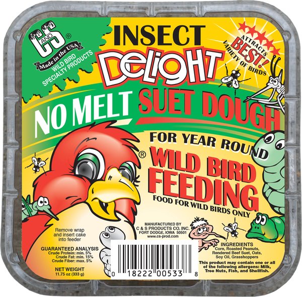 C&S Insect Delight No Melt Suet Dough Bird Food, 11.75-oz bag, case of 12 slide 1 of 9