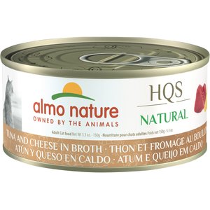 Almo Nature HQS Natural Tuna & Cheese in Broth Grain-Free Canned Cat Food, 5.29-oz, case of 24