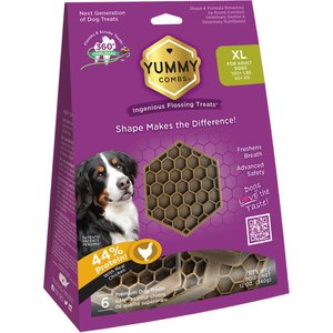 Yummy Combs Ingenious Oral Care Flossing X-Large Breed Grain-Free Adult Dog Treats, 6 count