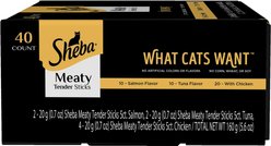 Sheba Meaty Sticks Variety Pack Chicken, Salmon & Tuna Flavor Soft Adult Cat Treats, 40 count slide 2 of 8