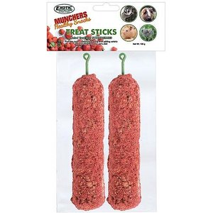 Exotic Nutrition Munchers Sticks with Strawberry Small Pet Treats, 2 count