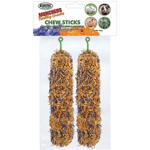 Exotic Nutrition Munchers Sticks with Cornflowers & Marigolds Small Pet Treats, 2 count