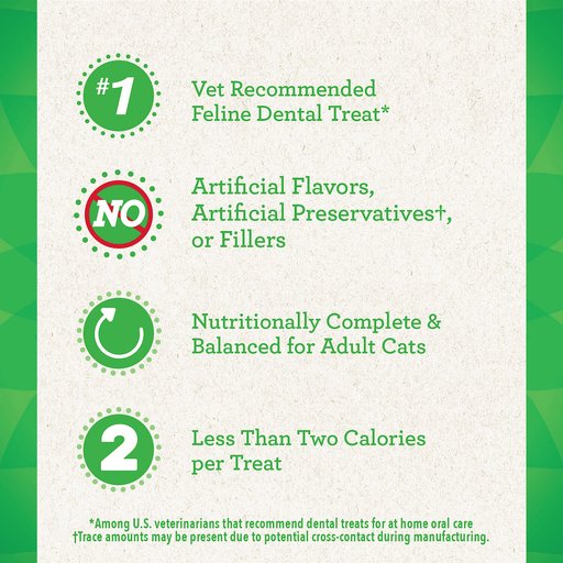Feline Greenies Adult Natural Dental Care Cat Treat, Succulent Shrimp Flavor, 4.6-oz bag