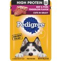 Pedigree High Protein Beef & Pork Tenderloin Flavor Cuts in Gravy Adult Dog Wet Food Pouches, 3.5-oz pouches, 16 count