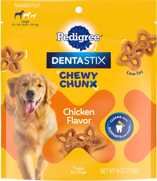 Pedigree DentaStix Chewy Chunx Large Dog Dental Treats, 4-oz pouch slide 1 of 9