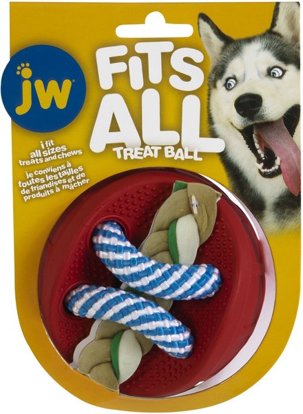 JW Pet Fits All Treat Ball Dog Toy, Red slide 1 of 3