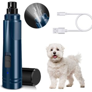 Casfuy LED Light Electric Dog & Cat Nail Grinder, Blue