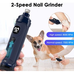 Casfuy 2 LED Light Grooming Dog & Cat Paw Nail Grinder, Blue