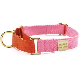 Major Darling Martingale Dog Collar, Pink/Orange, Small