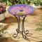 Show in main carousel: Hi-Line Gift Solar Floral Glass Bird Bath with Stand, Multicolor slide 1 of 5