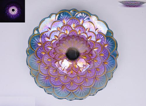 Show full view: Hi-Line Gift Solar Floral Glass Bird Bath with Stand, Multicolor slide 4 of 5