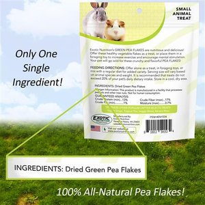 Exotic Nutrition Green Pea Flakes Small Pet Treat, 3-oz bag