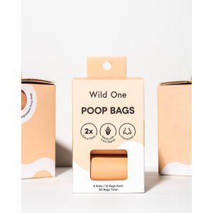 Wild One Dog Poop Bags, Tan, 60 count