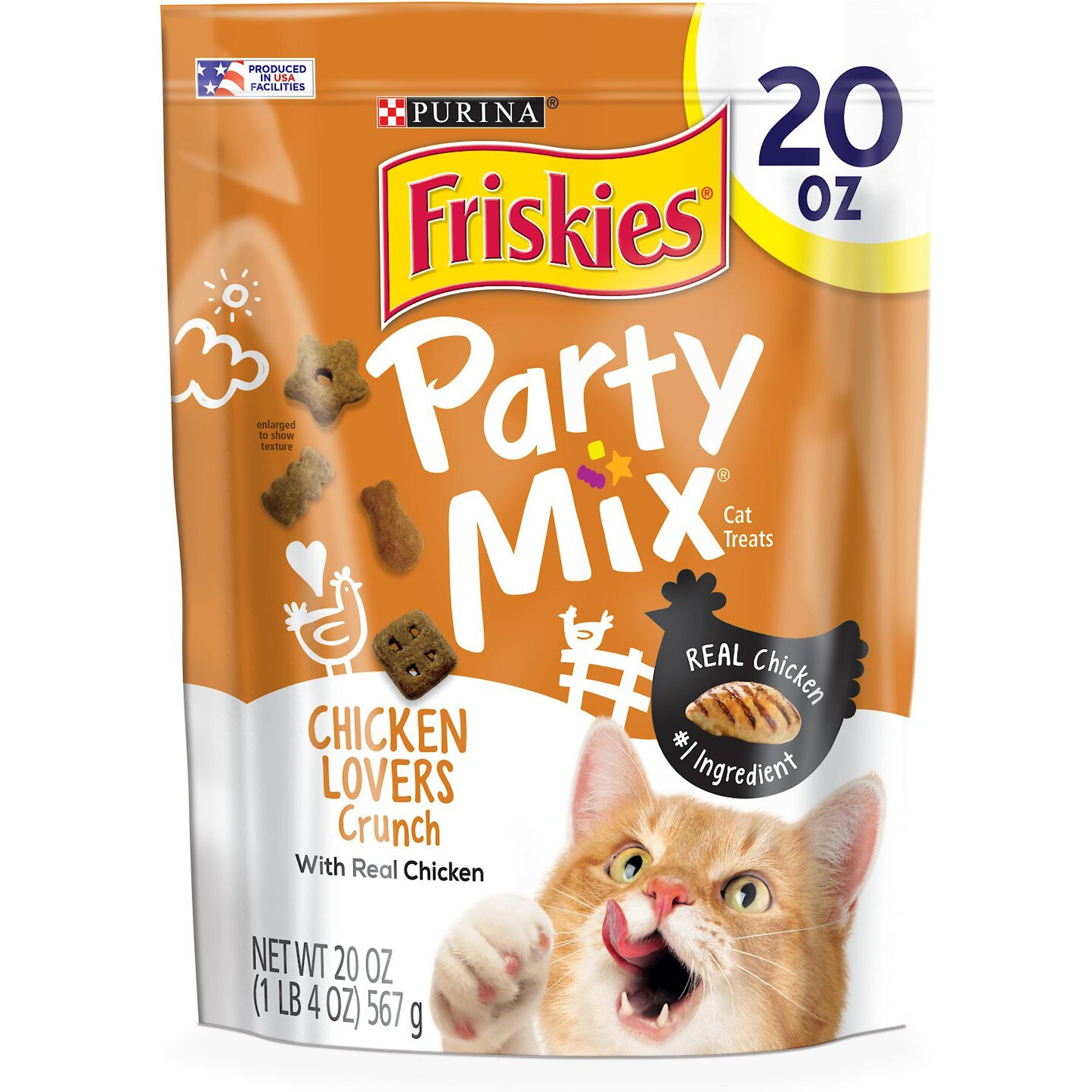 FRISKIES Party Mix Chicken Lovers Crunch Flavor Crunchy Cat Treats 20 oz pouch Chewy