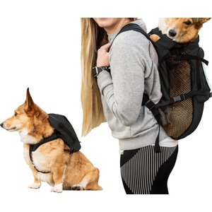 K9 Sport Sack Walk-On Packable Backpack Dog Carrier, Black, Small