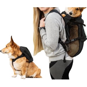 K9 Sport Sack Walk-On Packable Backpack Dog Carrier, Black, Medium