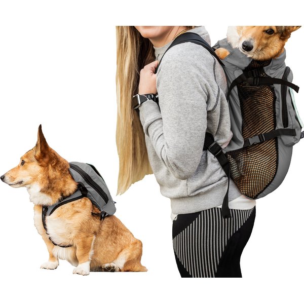 KOPEKS Deluxe Backpack Dog & Cat Carrier, Large, Grey