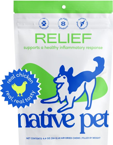 Native Pet Relief Chicken Soft Chew Joint Supplement for Dogs, 60 count slide 1 of 9