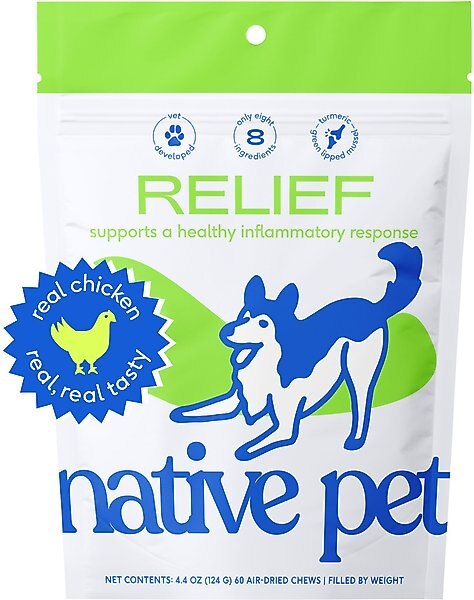 Native Pet Relief Chicken Soft Chew To Support Joint Tenderness Dog Supplement, 60 count slide 1 of 9