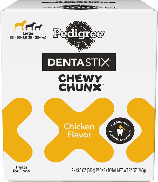 Pedigree DentaStix Chewy Chunx Large Dog Dental Treats, 13.5-oz pouch, 2 count slide 1 of 9