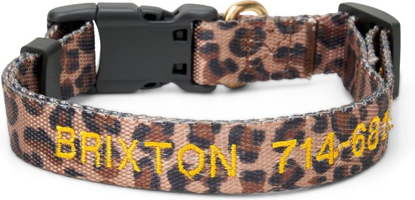Boulevard Personalized Leopard Dog Collar, Small slide 1 of 4