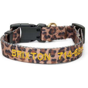 Boulevard Personalized Leopard Dog Collar, Medium