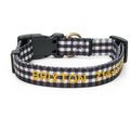 Boulevard Personalized Gingham Dog Collar, Black, Medium