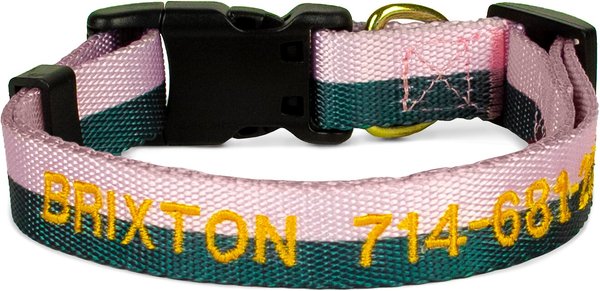 Boulevard Personalized Stripe Dog Collar, Small slide 1 of 4