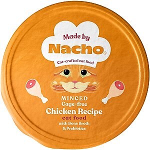 Made by Nacho Cage Free Minced Chicken Recipe with Bone Broth Wet Cat Food, 2.5-oz cup, case of 10