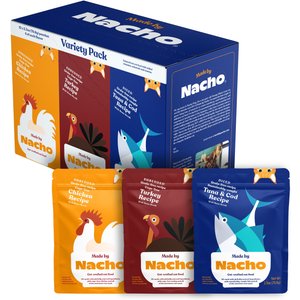 Made by Nacho Shredded & Diced Recipes With Bone Broth Variety Pack Grain-Free Wet Cat Food, 2.5-oz pouch, case of 12
