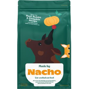 Made by Nacho Grass Fed Beef, Rabbit & Pumpkin Recipe With Freeze-Dried Chicken Liver Dry Cat Food, 10-lb bag