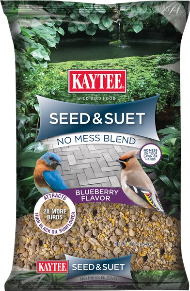 Kaytee Seed & Suet No Mess Blend Blueberry Flavor Wild Bird Food, 10-lb bag slide 1 of 7