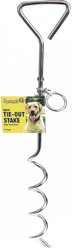 Roscoe's Pet Products Steel Spiral Dog Tie-Out Stake, Silver, 8-ft