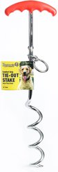 Roscoe's Pet Products Comfort Grip Dog Tie-Out Stake, Red & Silver, 16-in slide 1 of 2