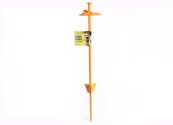 Roscoe's Pet Products Dome Style with Tri-Fin Anchor Dog Tie-Out Stake, Orange, 21-in