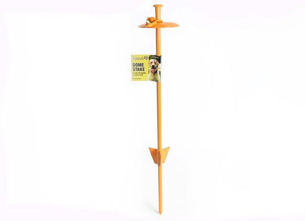 Roscoe's Pet Products Dome Style with Tri-Fin Anchor Dog Tie-Out Stake, Orange, 21-in slide 1 of 3