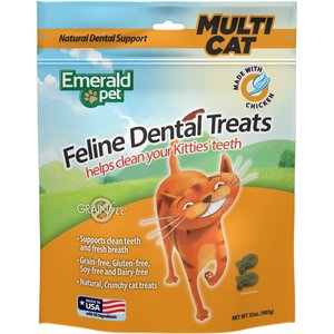 Emerald Pet Feline Dental Multicat Chicken Flavored Adult Crunchy Dental Treats, 32-oz bag