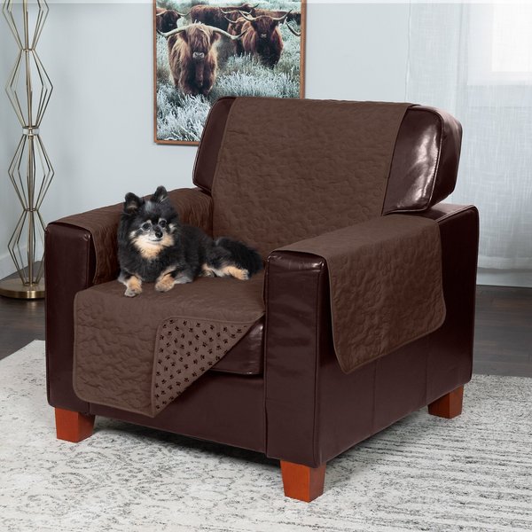FurHaven Waterproof Non-Skid Back Furniture Protector, Dark Brown, Chair slide 1 of 8