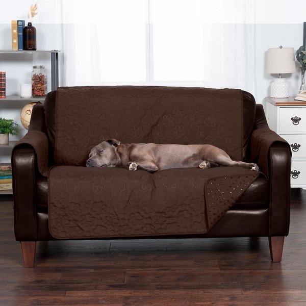 FurHaven Waterproof Non-Skid Back Furniture Protector, Dark Brown, Loveseat slide 1 of 8