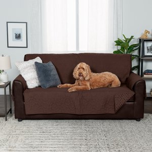 FurHaven Waterproof Non-Skid Back Furniture Protector, Dark Brown, Sofa