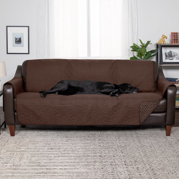 FurHaven Waterproof Non-Skid Back Furniture Protector, Dark Brown, Large Sofa slide 1 of 8
