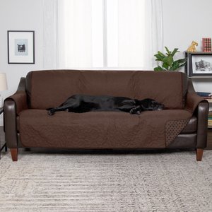 FurHaven Waterproof Non-Skid Back Furniture Protector, Dark Brown, Large Sofa