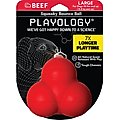 Playology All Natural Beef Scented Squeaky Bounce Ball Dog Toy, Red, Large