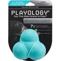 Playology All Natural Peanut Butter Scented Squeaky Bounce Ball Dog Toy, Blue, Large