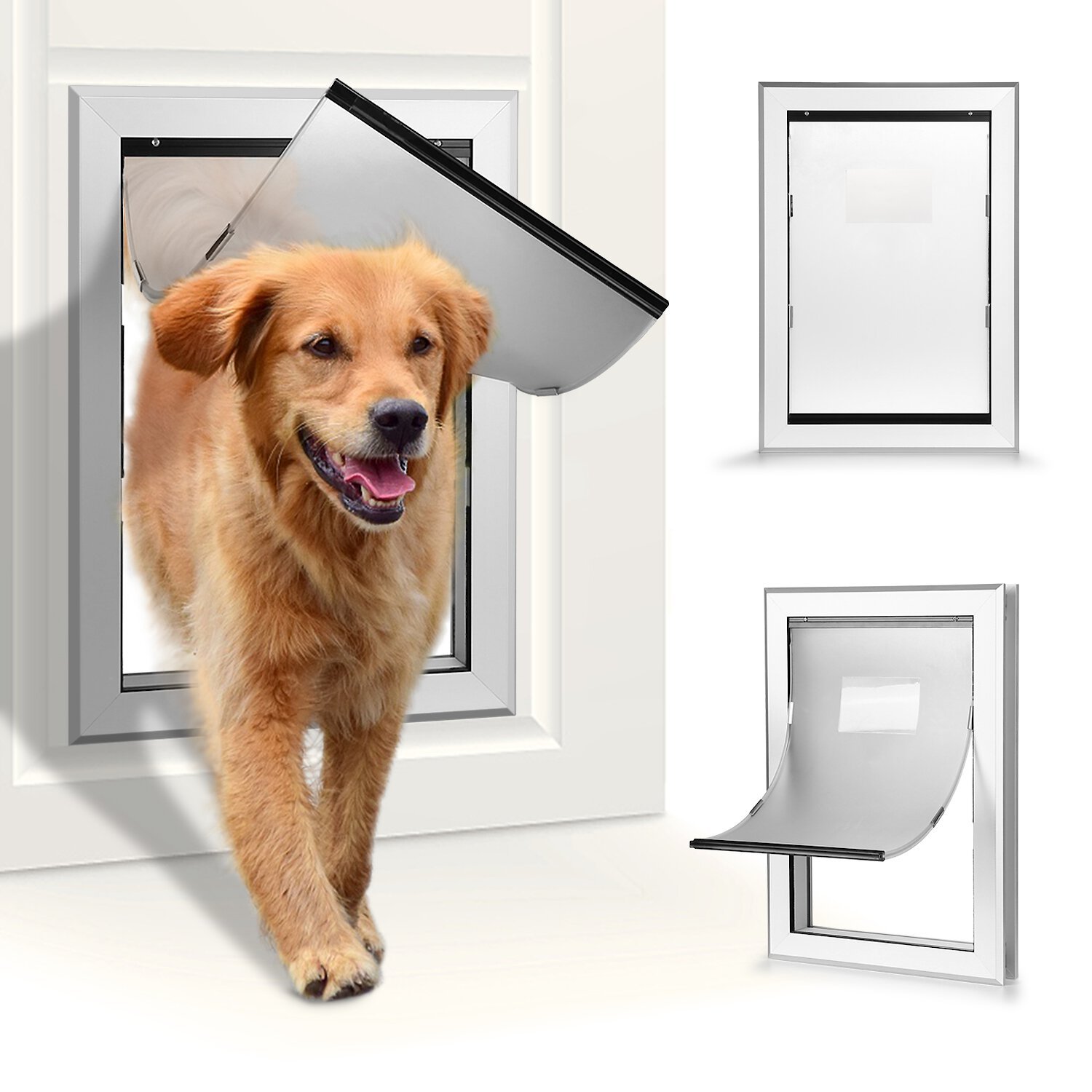 OWNPETS Pet Wall Door with Plastic Flap Door, X-Large Dog Doggy Door –  Ownpets