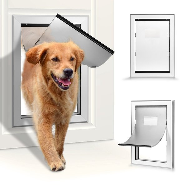 Weatherproof pet clearance door