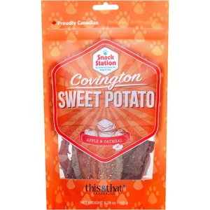 this&that Canine Company Snack Station Premium Covington Sweet Potato Apple & Oatmeal Dehydrated Dog Treats, 5.2-oz bag