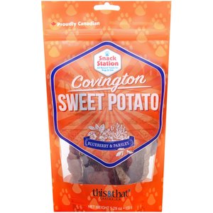 this and that Canine Company Snack Station Premium Covington Sweet Potato Blueberry & Parsley Dehydrated Dog Treats, 5.2-oz bag